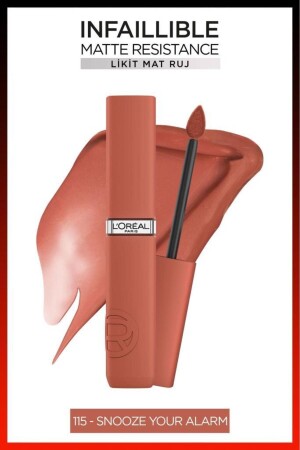 Infaillible Matte Resistance Likit Mat Ruj - 115 Snooze Your Alarm - L'oreal Paris