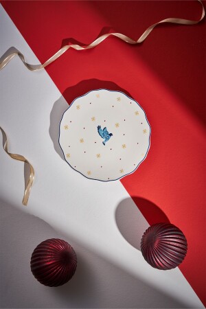 Infancy Bird New Year Yılbaşı New Bone 2'li Pasta Tabağı 20.5 Cm - Emsan