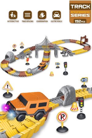 İnşaat Tracks 192 Parça İnşaat Temalı Hareketli Raylar Araçlı Köprülü - Kayyum Oyuncak