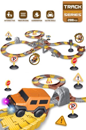 İnşaat Tracks 288 Parça İnşaat Temalı Hareketli Raylar Araçlı Full Set - Kayyum Oyuncak