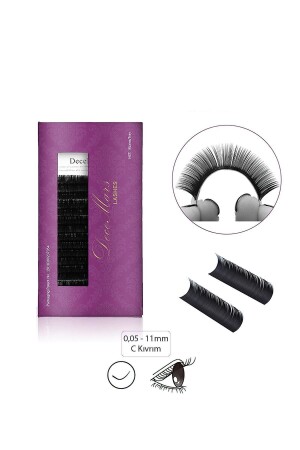 Ipek Kirpik 0-05mm Kalınlık C Kıvrım 11mm Uzunluk - Decemars