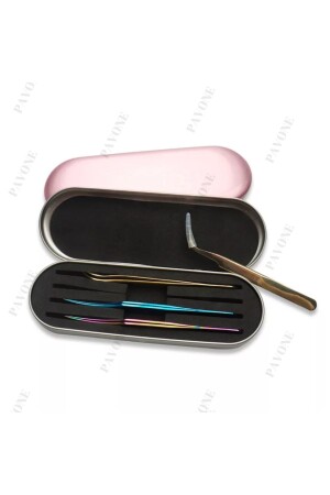 Ipek Kirpik Cımbız Muhafaza Kutusu - Pembe Renk - Darbeye Dayanıklı - Kirpik Cımbızı Saklama Kutusu - Pavone