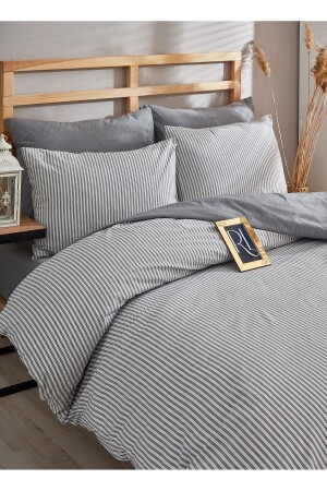 İpliği boyalı Organik Nevresim takımı Tek kişilik (Çarşafsız) - Ricco Lifes