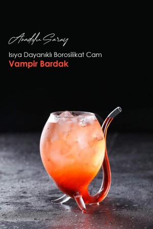 Isıya Dayanıklı Borosilikat Vampir Bardak | Kahve Ve Sunum Bardağı | Borosilikat Bardak - 1 Adet Vampir.Bardaki - 1