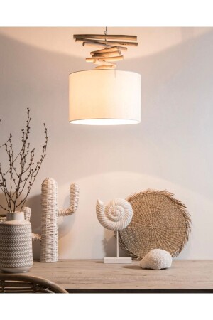 Iskandinav Dekor Ahşap Çıtalı Kaplamalı Modern Bohem Rustik Avize NYK0022 - NYLife