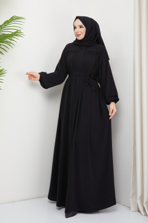islamischer Hijab, Abaya, Joch, geraffter Voll-Hijab aus Medina-Seide - Serra Moda