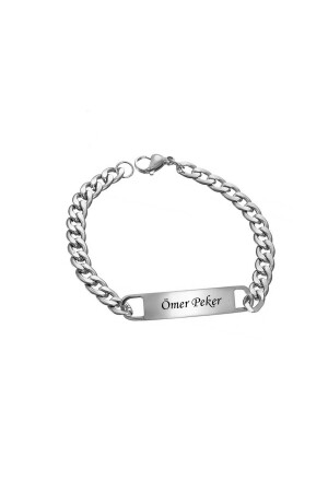 Isme Kişiye Özel Paslanmaz Çelik Zincir Künye Bileklik PGD0000021330 - PİGADO