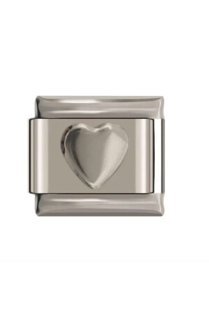 Italyan Paslanmaz Çelik 9mm Kalp Charm - Naturel Tılsım