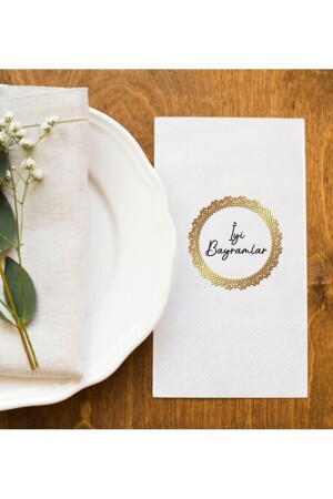 İyi Bayramlar Bayram Sofralarına ÖzelBaskı Peçete Sunum Peçetesi 20 Adet - Hediyenza