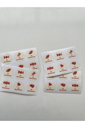 Iyi Bayramlar Temalı 6'lı Karışık Opak Sticker Set-4 Cm. (toplam 24 Adet) - 2
