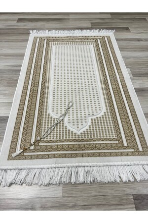 Kadife Simli Dokuma Çeyizlik Hediyelik Tesbihli Seccade Seti - Ayhanhome