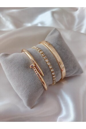 Kadın Altın Kaplama Kararmaz Orjinal Faturalı Kombin Bileklik KOMBİN03 - BERS AKSESUAR
