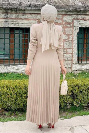 Kadın Bej (TAŞ) Ceket Görünümlü Elbise T 0073 22YELBTR0073 - 4