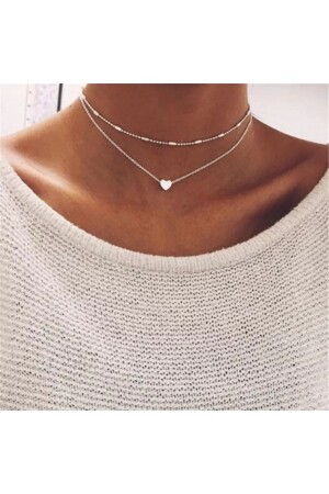 Kadın Gümüş Kalp Kolye - Monalisatoka