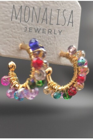 Kadın Kristal Sarmallı Halka Küpe - Monalisatoka