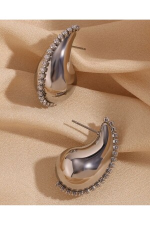 Kadın Kristal Taşlı Gümüş Bottega Küpe - Monalisatoka