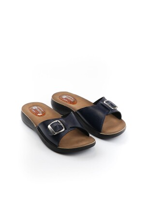 Kadın Lacivert Jel Topuk Dikeni Terlik - Gezer