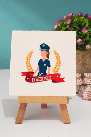Kadın Polise Hediye Kırmızı Kupa Bardak Dekoratif Taş HDZDKB0338KP77700070 - 5