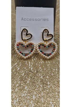 Kadın Renkli Incli Gold Küpe - Monalisatoka