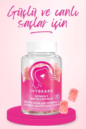 Kadın Saç Vitamini Biotin 5000 Mcg 240 Tablet Alman Patentli Saç Vitamini Vegan Gummy4 - 4