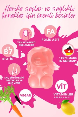 Kadın Saç Vitamini Biotin 5000 Mcg 240 Tablet Alman Patentli Saç Vitamini Vegan Gummy4 - 7