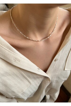 Kadın şeffaf boncuk doreli kolye - Takıtarzım