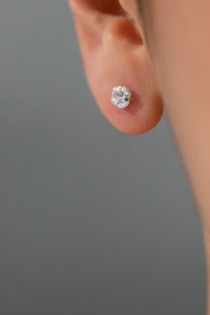 Kadın Tek Taş Model 925 Ayar Gümüş Küpe - Elika Silver