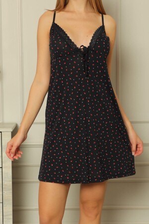 Kadın Tunik Gecelik Ip Askılı Viskon Likrali Laci - Nicoletta