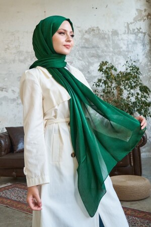 Kadın Yeşil Janjan Şifon Abiye Şal - Ayşen Scarf