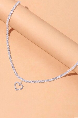 Kadın Zirkon Taşlı Su Yolu Rhinestone Kalp Kolye - Monalisatoka