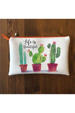 Kaktüs Desenli Clutch Çanta - Filemo Tasarım