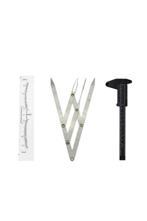 Kalıcı Makyaj Ölçüm Cetvel Seti - Üçlü Set - Microblading Altınoran Ölçüm Cetveli - Pavone