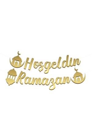 Kaligrafi Banner Hoş Geldin Ramazan Altın Hoşgeldin Ramazan - 1