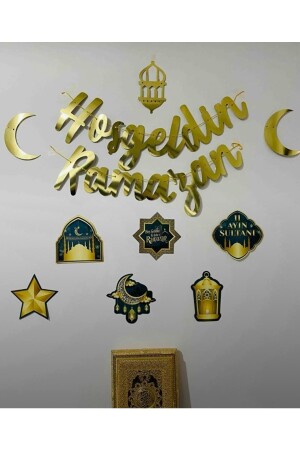 Kaligrafi Banner Hoş Geldin Ramazan Altın Hoşgeldin Ramazan - 2