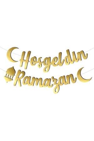 Kaligrafi Banner Hoş Geldin Ramazan Altın Hoşgeldin Ramazan - 5