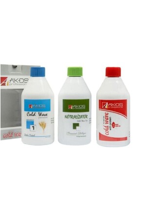 Kaltwellen-Dauerwellenmedikament Nr. 1 + Nr. 2 500 ml. +500ml. + Neutralisator 500 ml - Akos