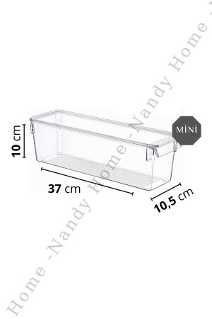 Kapaklı Mini Tall Clear Buzdolabı & Dolap İçi Düzenleyici Organizer - 3 Adet NDY-EP-615 - 4
