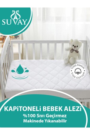 Kapitoneli Bebek Çocuk Yatak Alezi Kapitone Fitted Su Sıvı Geçirmez Yatak Koruyucu Çarşaf Alez - Suvay