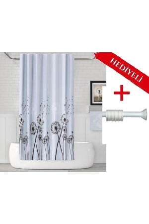 Karahindiba Banyo Perdesi Askı Hediyeli 180x200cm Tek Kanat Duş Perdesi- Renkli Banyo Duş Perdesi - Tropikhome