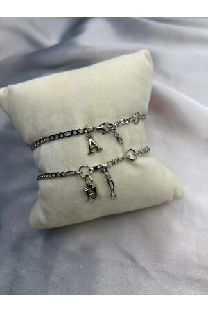 Kararmaz Çelik 2li Harfli Bileklik Sevgili-Çift-Arkadaş Bilekliği Unisex Harf Detay Bileklik (2Adet) - Tgbbutik