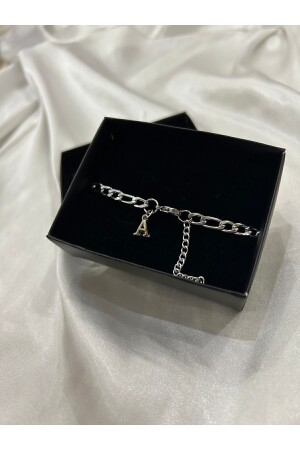 Kararmaz Çelik Kutulu Kalın Zincir Harfli Kadın-Erkek Bileklik Unisex Sevgili-Çift Bileklik - Tgbbutik