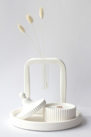 Kare Model Vazo Seti Ve Ylang Ylang Kokulu Mum TP-1 - 1