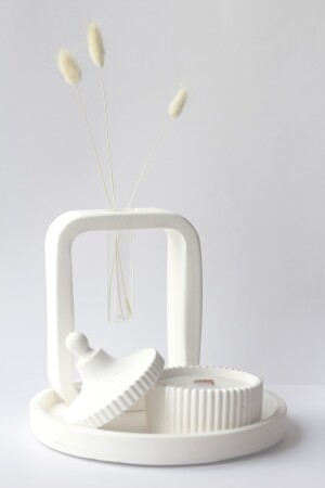 Kare Model Vazo Seti Ve Ylang Ylang Kokulu Mum TP-1 - 4