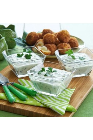 Karen 6 Lı Kase Takımı Seti - Kare Cam Kase Takımı lvkrn260 - Lav