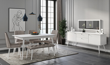 Karminweißes Esszimmer - Cadde Yıldız