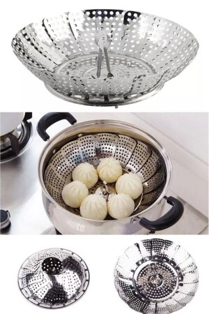 Katlanabilir Buharda Pişirme Aparatı Haşlama Sepeti Pratik Tencere Içi Haşlama Aparatı - Kitchen Beauty