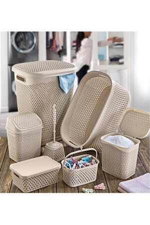 Katre Çeyiz Seti 7 Parça Latte Banyo Seti TRN-170SET-02 - SmartWare