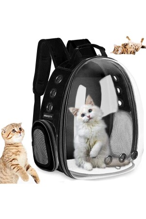 Kedi Taşıma Çantası Siyah El Ve Sırt Çantası 9hava Kanalı Kedi Taşıma Çantası File kedi taşıma çantası astronot - 3