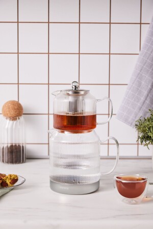 Kelly Midi-Teekanne aus Borosilikatglas mit Induktionsbasis - Karaca