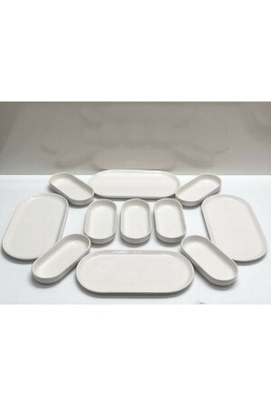 Keramik-Kaschmir-Serie, 11-teiliges Frühstücks-Präsentationsset 11PRÇDTÇSLD - Deva Seramik